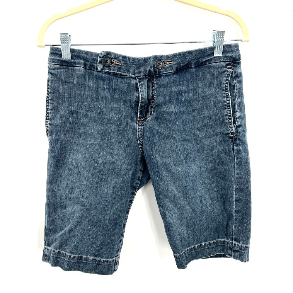 Kut from the Kloth y2k low rise Burmuda denim jean shorts dark wash blue 6